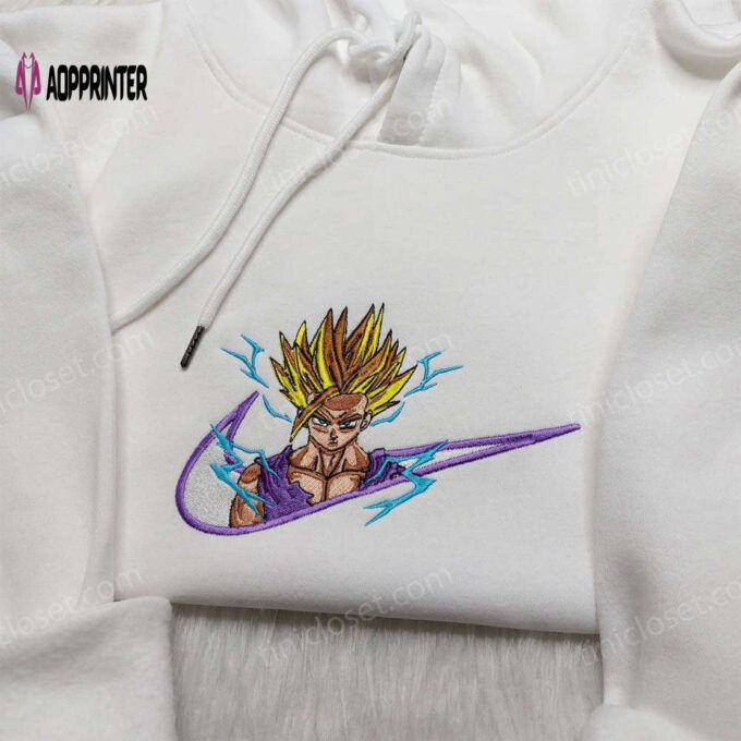 Super Saiyan Son Gohan Sweatshirt with Custom Nike Swoosh Embroidery – Dragon Ball Hoodie