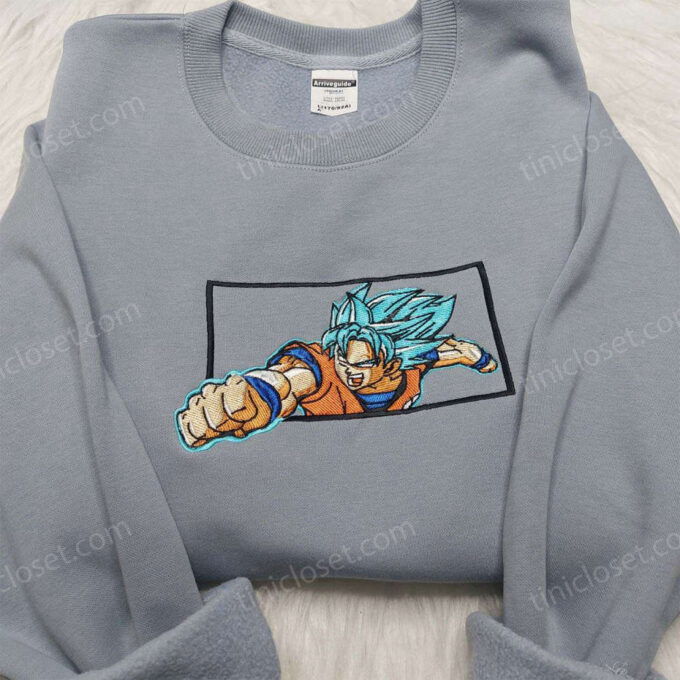 Dragon Ball Goku Vegeta Super Saiyan Blue Embroidered Shirt Sweatshirt & Hoodie: Anime-Inspired Must-Haves