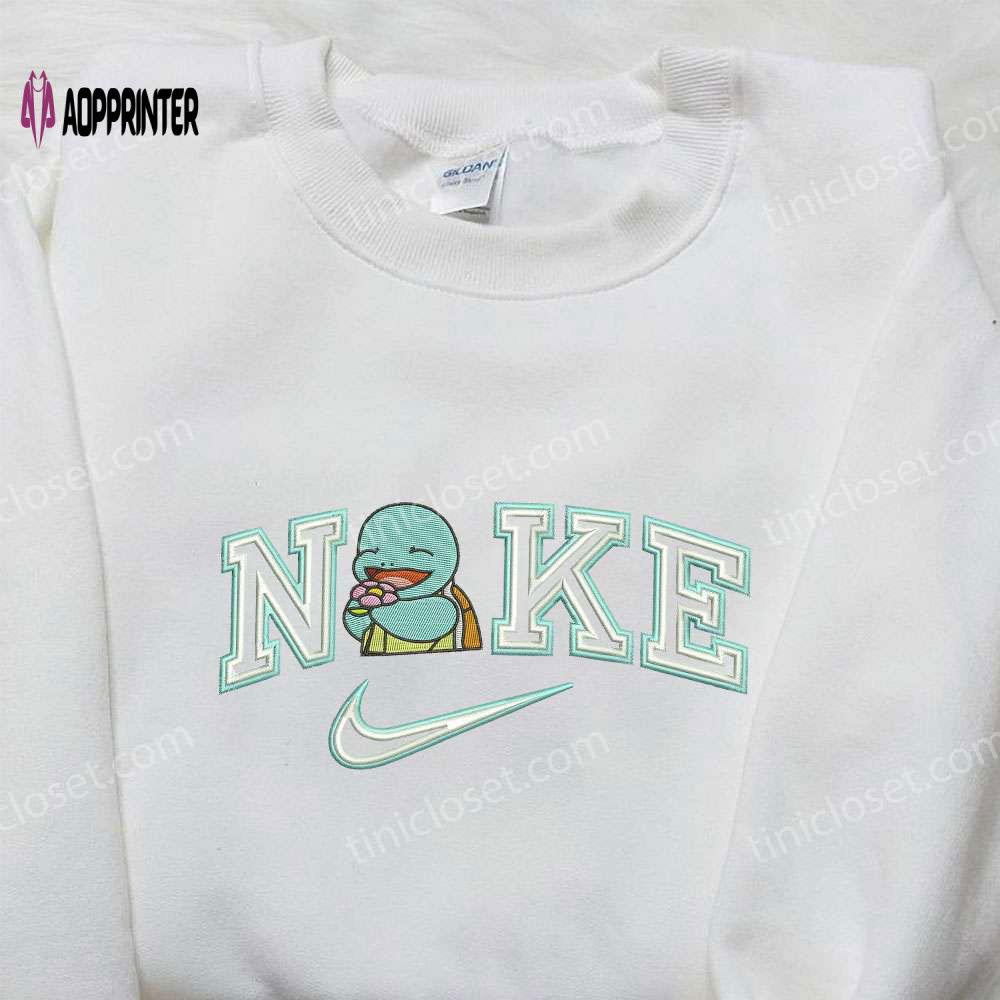 Squirtle Eat x Nike Embroidered Shirt – Pokemon & Custom Nike Design Squirtle Eat x Nike Embroidered Shirt – Pokemon & Custom Nike Design