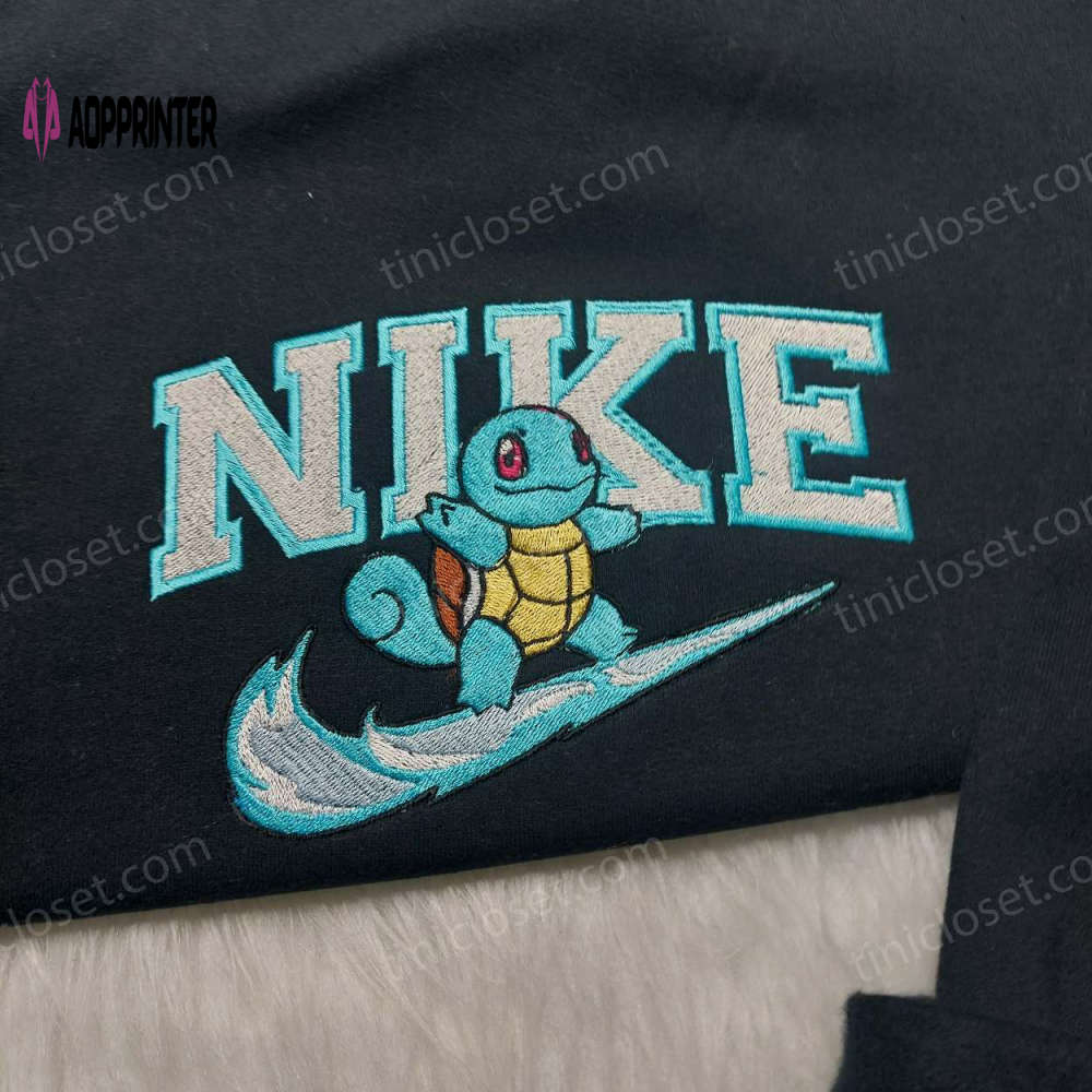 Squirtle Nike Embroidered Sweatshirt: Anime Fan s Best Gift – Pokemon Embroidered Shirt Squirtle Nike Embroidered Sweatshirt: Anime Fan s Best Gift – Pokemon Embroidered Shirt