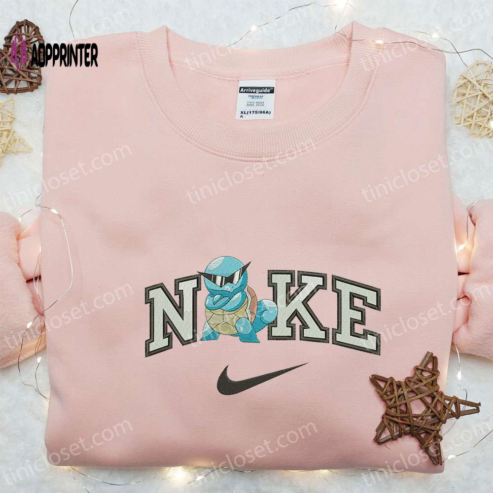Squirtle x Nike Anime Embroidered Sweatshirt: Custom Hoodie for Best Birthday Gift Ideas Squirtle x Nike Anime Embroidered Sweatshirt: Custom Hoodie for Best Birthday Gift Ideas