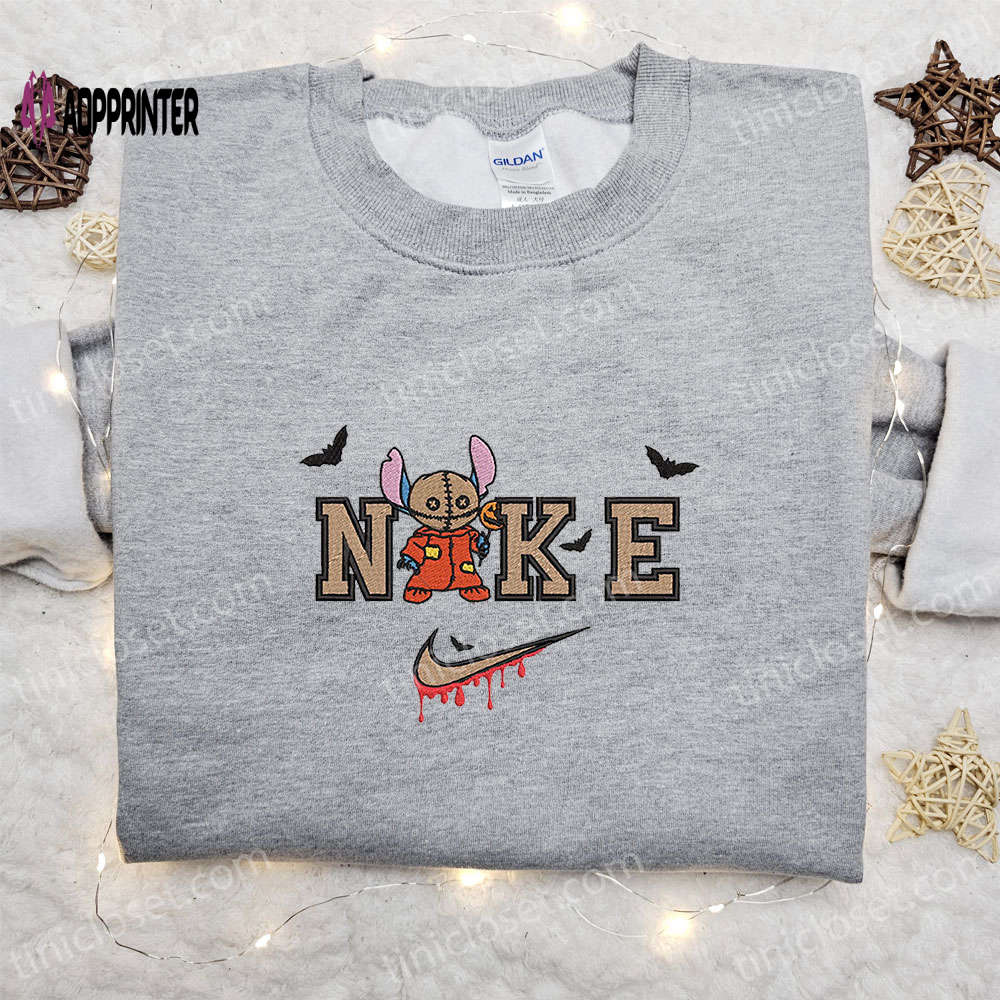 Halloween & Movie Inspired Stitch Sam x Nike Embroidered Shirt: Nike-Inspired Style Halloween & Movie Inspired Stitch Sam x Nike Embroidered Shirt: Nike-Inspired Style