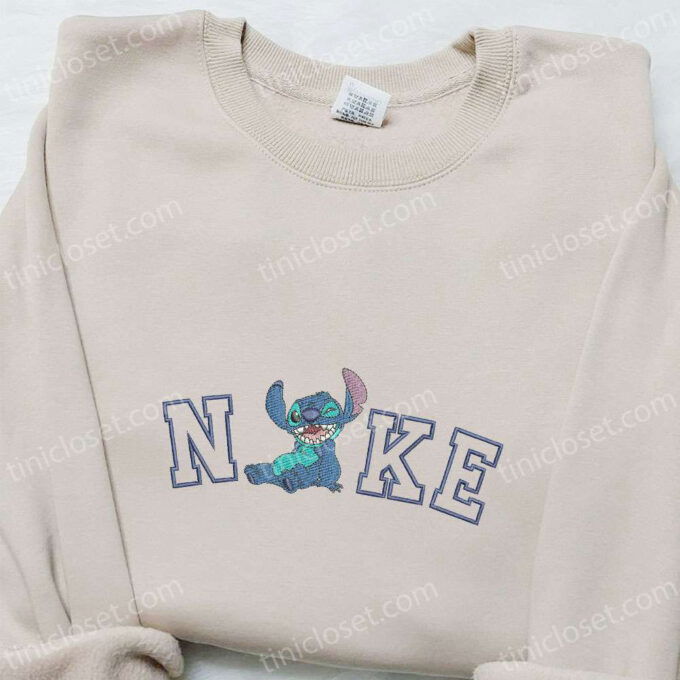Stitch x Nike Cartoon Embroidered Shirt – Lilo and Stitch Inspired Nike Shirt