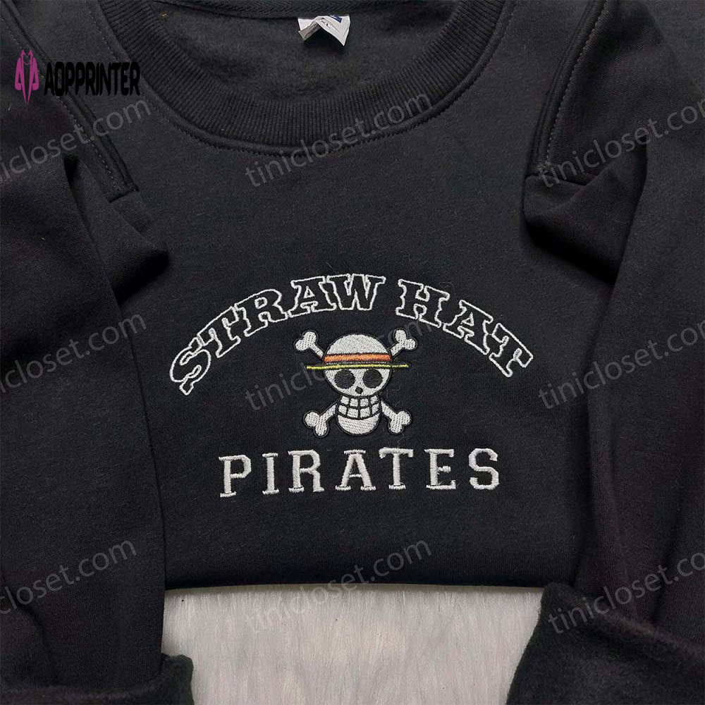 Straw Hat Pirates Embroidered Shirt: One Piece Anime Clothing Straw Hat Pirates Embroidered Shirt: One Piece Anime Clothing