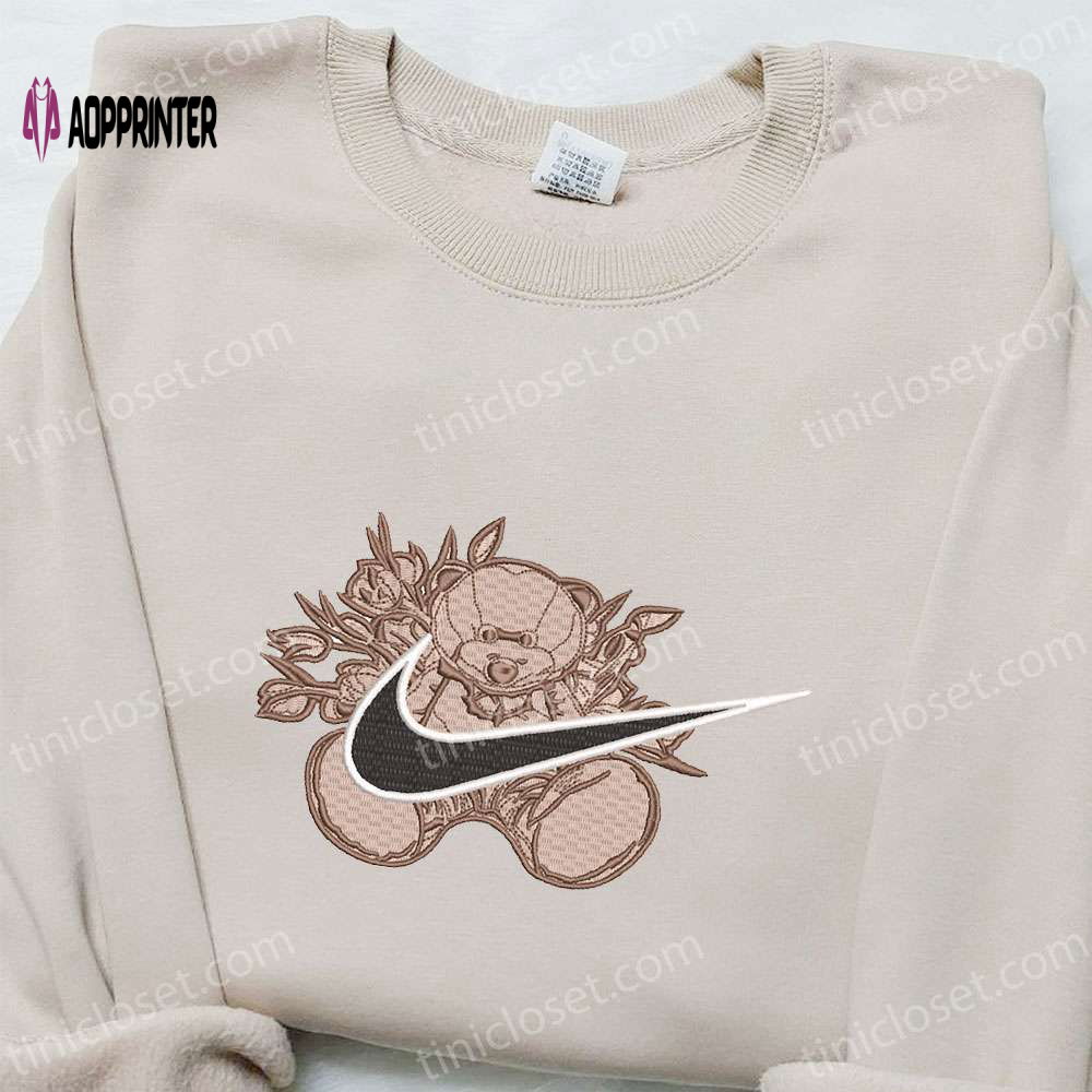 Nike Inspired Teddy Bear x Swoosh Embroidered Shirt – Custom Nike T-shirt Nike Inspired Teddy Bear x Swoosh Embroidered Shirt – Custom Nike T-shirt