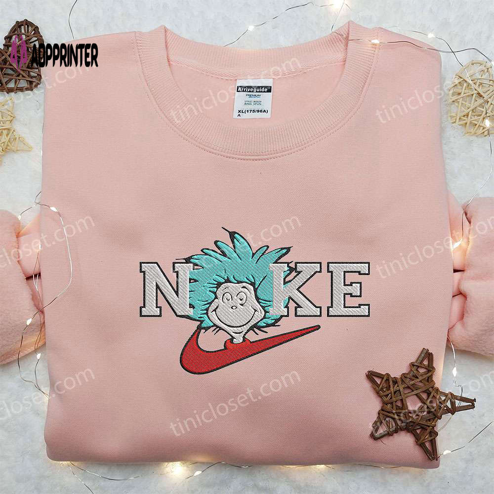 Thing One x Nike Embroidered Hoodie & Dr Seuss Shirt – Nike Inspired Embroidery Thing One x Nike Embroidered Hoodie & Dr Seuss Shirt – Nike Inspired Embroidery