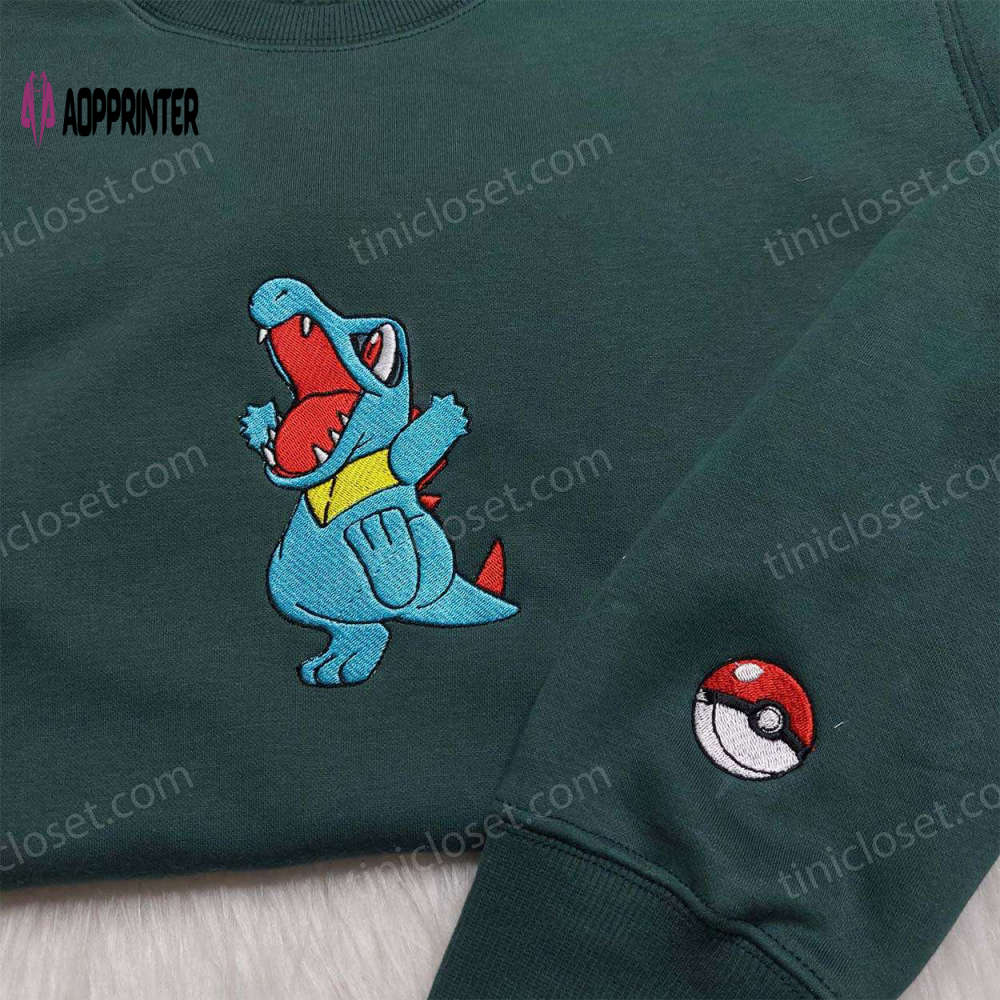 Totodile Pokemon Embroidered Shirt & Sweatshirt – Anime Hoodies for Fans Totodile Pokemon Embroidered Shirt & Sweatshirt – Anime Hoodies for Fans