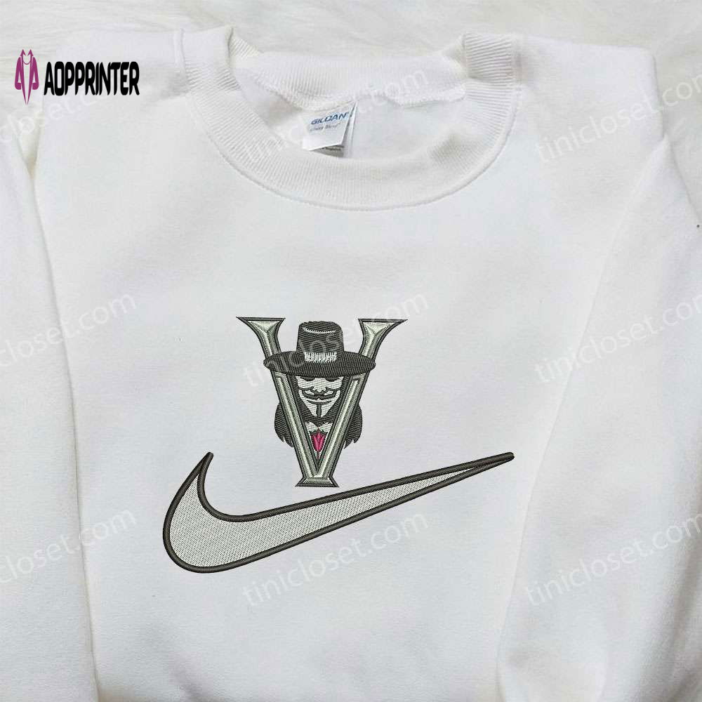 Vendetta x Nike Hoodie & Embroidered Shirts: Movie-Inspired Nike Swoosh Collection Vendetta x Nike Hoodie & Embroidered Shirts: Movie-Inspired Nike Swoosh Collection