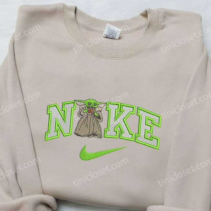 Yoda x Nike Embroidered Sweatshirt: Star Wars Movie Shirt Nike Inspired Design