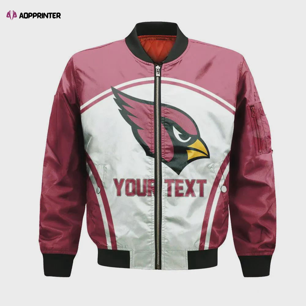 Arizona Cardinals Bomber Jacket 3D Printed Custom Text And Number Curve Style Sport Arizona Cardinals Bomber Jacket 3D Printed Custom Text And Number Curve Style Sport
