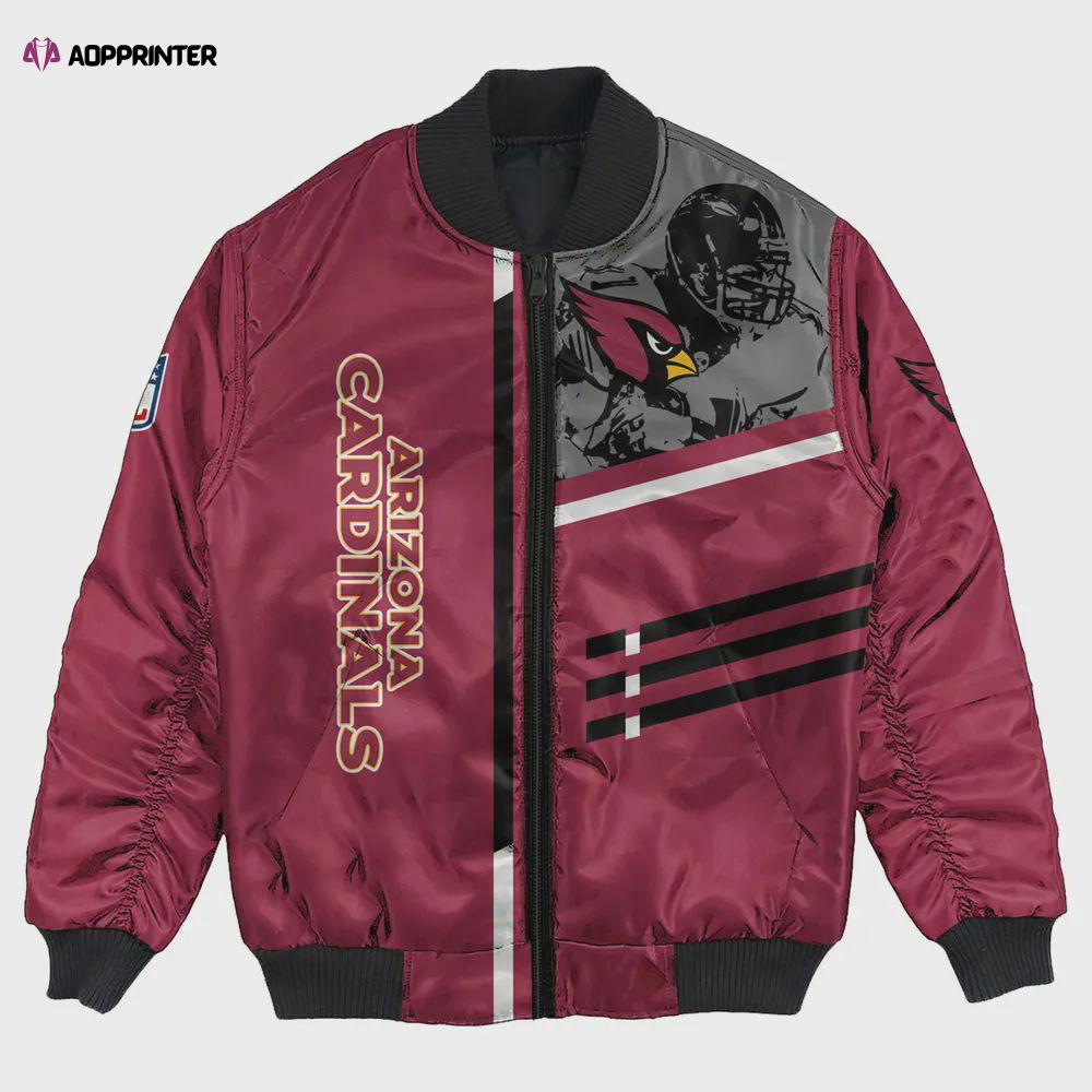 Arizona Cardinals Bomber Jacket 3D Printed Personalized Football For Fan Arizona Cardinals Bomber Jacket 3D Printed Personalized Football For Fan