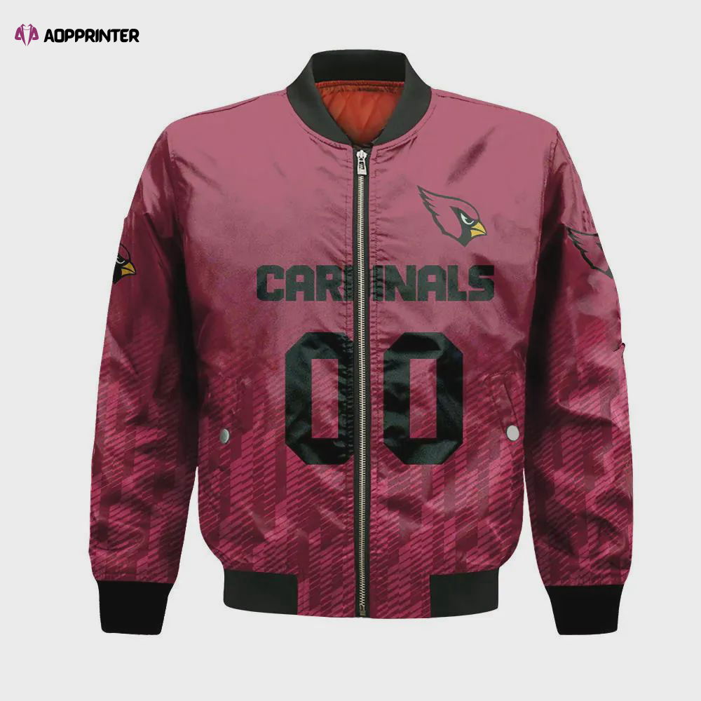 Arizona Cardinals Bomber Jacket 3D Printed Team Logo Custom Text And Number Arizona Cardinals Bomber Jacket 3D Printed Team Logo Custom Text And Number