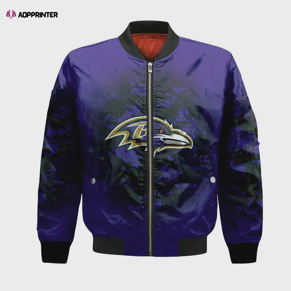 Baltimore Ravens Bomber Jacket 3D Printed Camouflage Vintage Baltimore Ravens Bomber Jacket 3D Printed Camouflage Vintage
