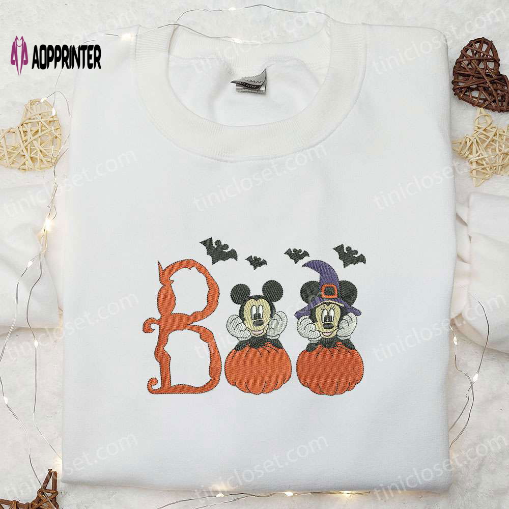 Boo Mickey Minnie Embroidered Shirt – Disney Halloween Gift Idea Boo Mickey Minnie Embroidered Shirt – Disney Halloween Gift Idea