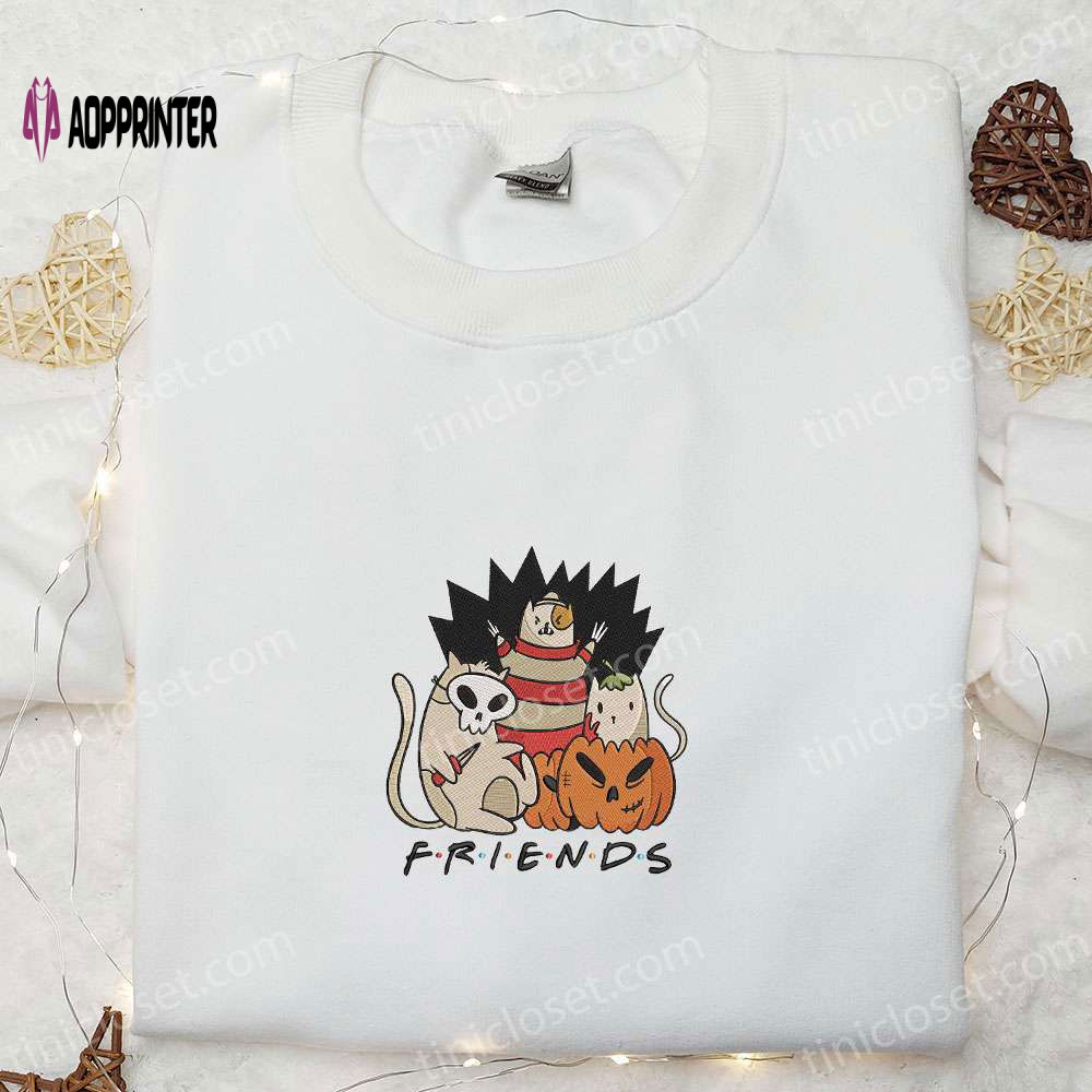 Cat Friends Halloween Embroidered Shirt – Funny & Unique Gift for Family Cat Friends Halloween Embroidered Shirt – Funny & Unique Gift for Family
