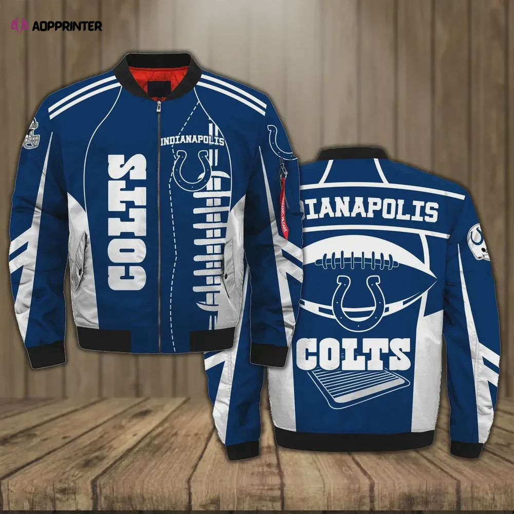 Cianapolis Colts Steel Logo Pattern Bomber Jacket – Navy Blue Cianapolis Colts Steel Logo Pattern Bomber Jacket – Navy Blue