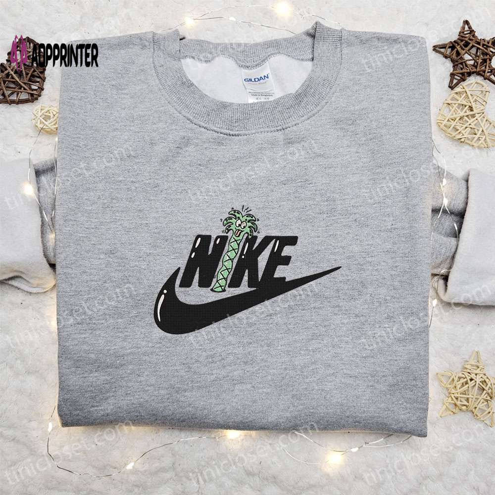 Coconut Tree x Swoosh Embroidered Sweatshirt: Nike Inspired Shirt Perfect Birthday Gift for Family Coconut Tree x Swoosh Embroidered Sweatshirt: Nike Inspired Shirt Perfect Birthday Gift for Family