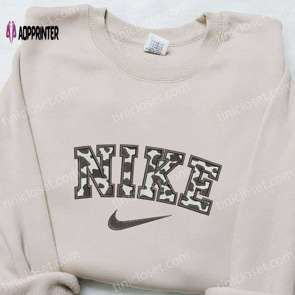 Cow Motifs x Nike Embroidered Hoodie & Shirt: Best Family Gifts Cow Motifs x Nike Embroidered Hoodie & Shirt: Best Family Gifts