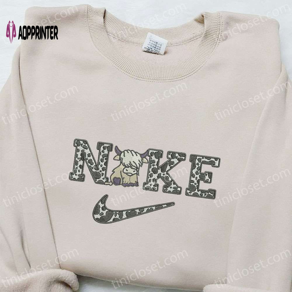 Cow x Nike Embroidered Tshirt Animal Sweatshirt & Hoodie – Unique Nike Inspired Embroidery Cow x Nike Embroidered Tshirt Animal Sweatshirt & Hoodie – Unique Nike Inspired Embroidery