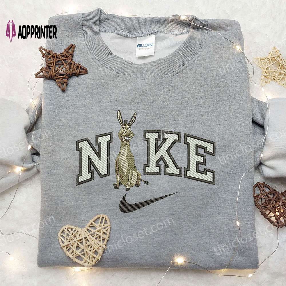 Unique Donkey x Nike & Shrek Embroidered Shirts – Customizable Nike Apparel Unique Donkey x Nike & Shrek Embroidered Shirts – Customizable Nike Apparel
