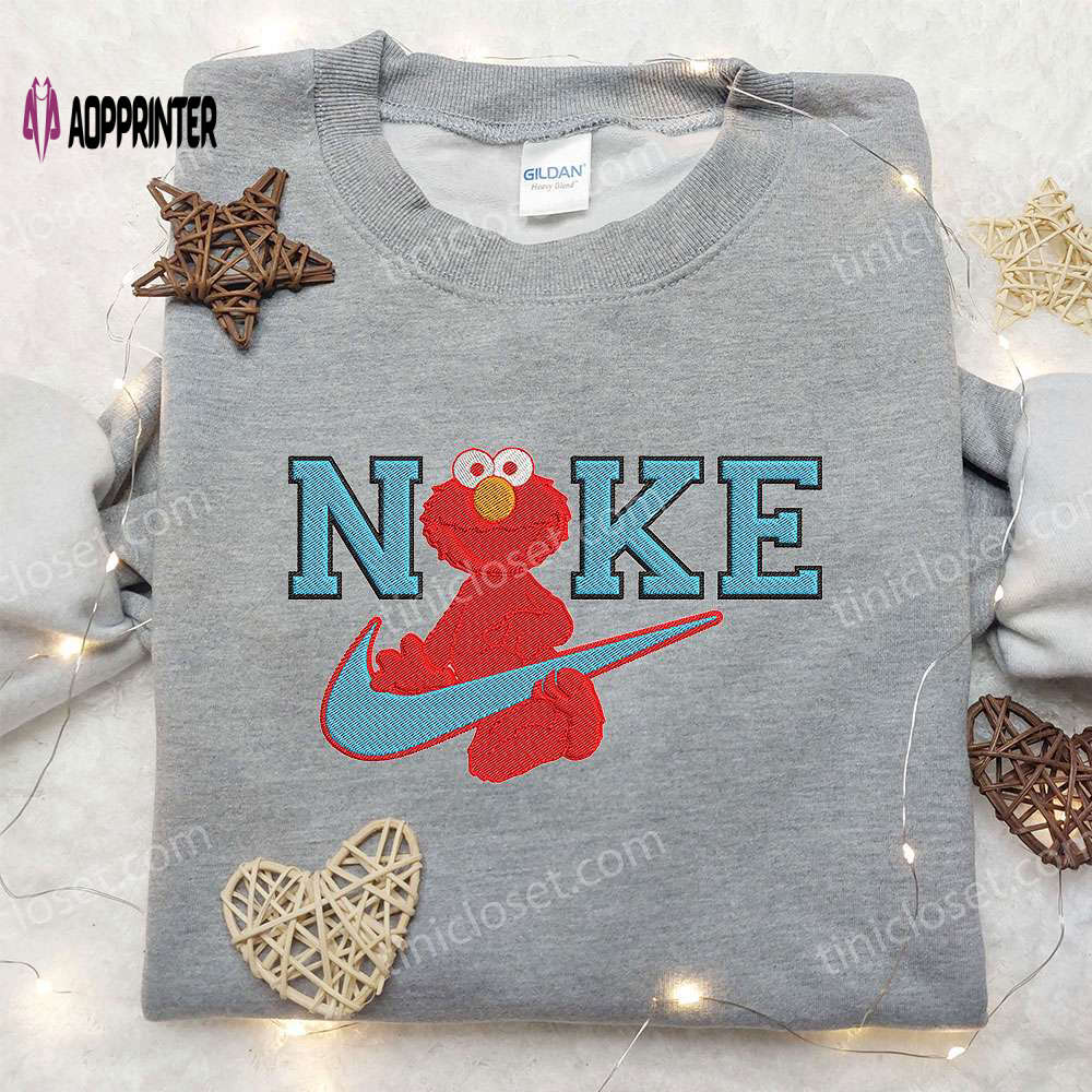 Elmo x Nike Embroidered Shirt: Sesame Street Custom Design Nike Official Merch Elmo x Nike Embroidered Shirt: Sesame Street Custom Design Nike Official Merch