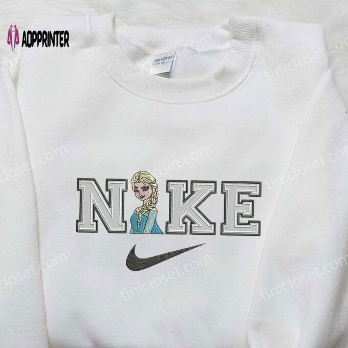 Elsa Half x Nike Embroidered Shirt – Custom Frozen Design Shop Now!