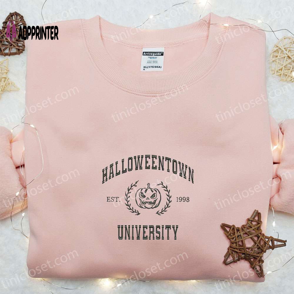 Halloweentown University Est 1998 Pumpkin Embroidered Sweatshirt: Vintage Halloween Clothing Halloweentown University Est 1998 Pumpkin Embroidered Sweatshirt: Vintage Halloween Clothing