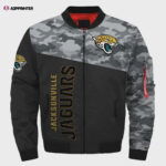 Jacksonville Jaguars Camo Pattern Bomber Jacket – Black And Gray