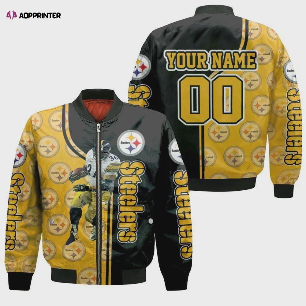 Jerome Bettis Pittsburgh Steelers Player Personalized Pattern Bomber Jacket Jerome Bettis Pittsburgh Steelers Player Personalized Pattern Bomber Jacket