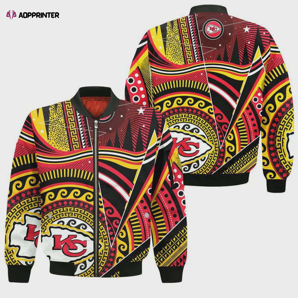 Kansas City Chiefs Bohemian Pattern Bomber Jacket- Multicolor Kansas City Chiefs Bohemian Pattern Bomber Jacket- Multicolor