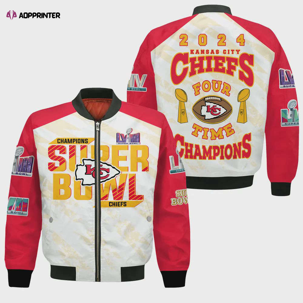 Kansas City Chiefs Super Bowl LVIII Design Bomber Jacket SFAT V9 Kansas City Chiefs Super Bowl LVIII Design Bomber Jacket SFAT V9