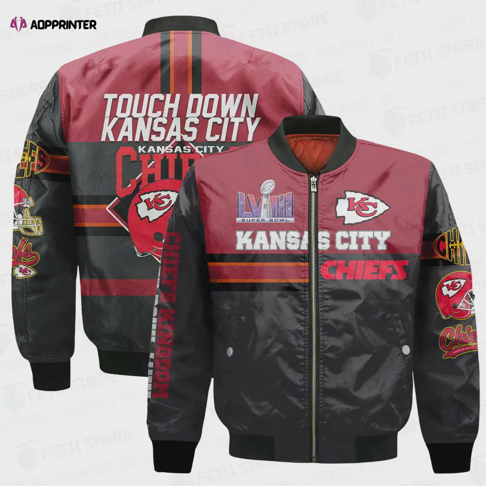 Kansas City Chiefs Touch Down 3D Bomber Jacket Kansas City Chiefs Touch Down 3D Bomber Jacket