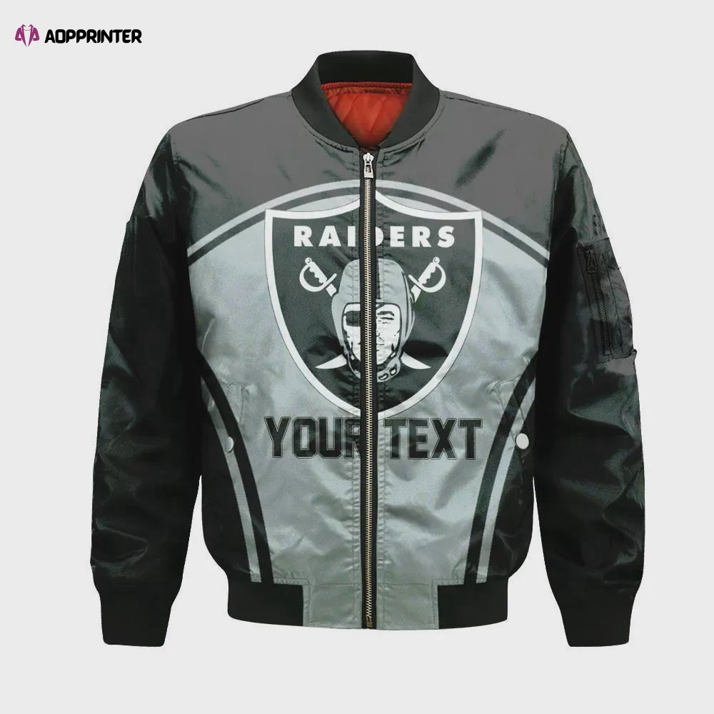 Las Vegas Raiders Bomber Jacket 3D Printed Custom Text And Number Curve Style Sport Las Vegas Raiders Bomber Jacket 3D Printed Custom Text And Number Curve Style Sport