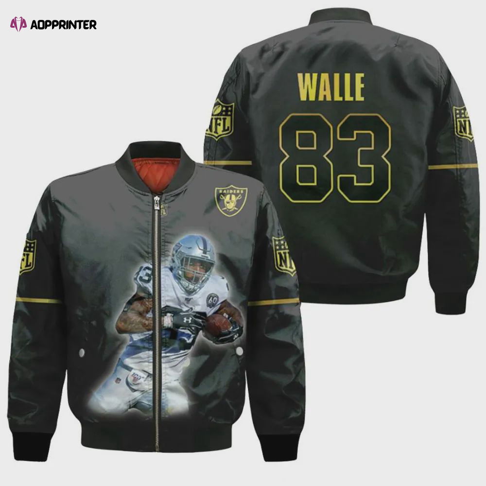 Las Vegas Raiders Darren Waller Pattern Bomber Jacket – Black Las Vegas Raiders Darren Waller Pattern Bomber Jacket – Black