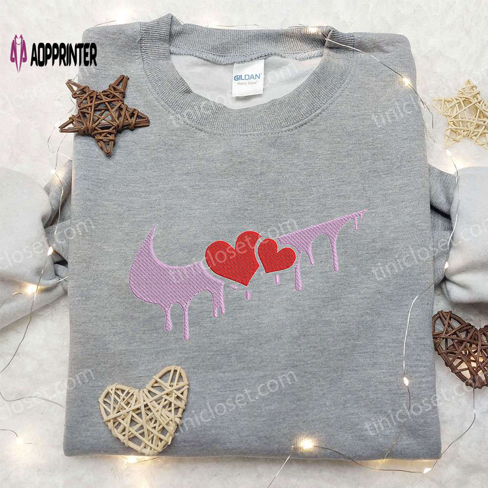 Melt Heart x Nike Embroidered Shirt: Valentine s Custom Design Melt Heart x Nike Embroidered Shirt: Valentine s Custom Design