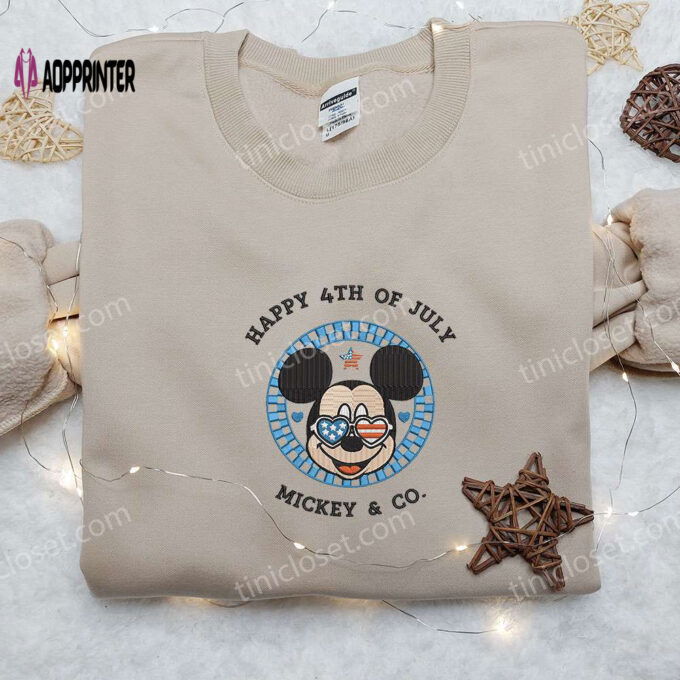 Mickey Mouse 4th of July Shirt: Disney Embroidered & National Day Gifts