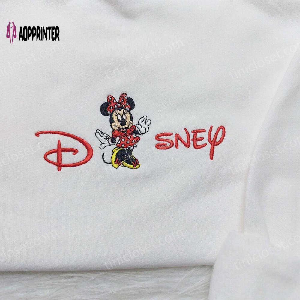 Disney Minnie Embroidered Sweatshirt: Stylish Disney Hoodie for Family Disney Minnie Embroidered Sweatshirt: Stylish Disney Hoodie for Family
