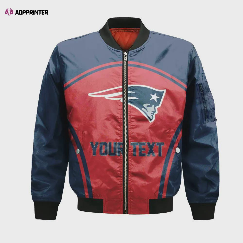 New England Patriots Bomber Jacket 3D Printed Custom Text And Number Curve Style Sport New England Patriots Bomber Jacket 3D Printed Custom Text And Number Curve Style Sport