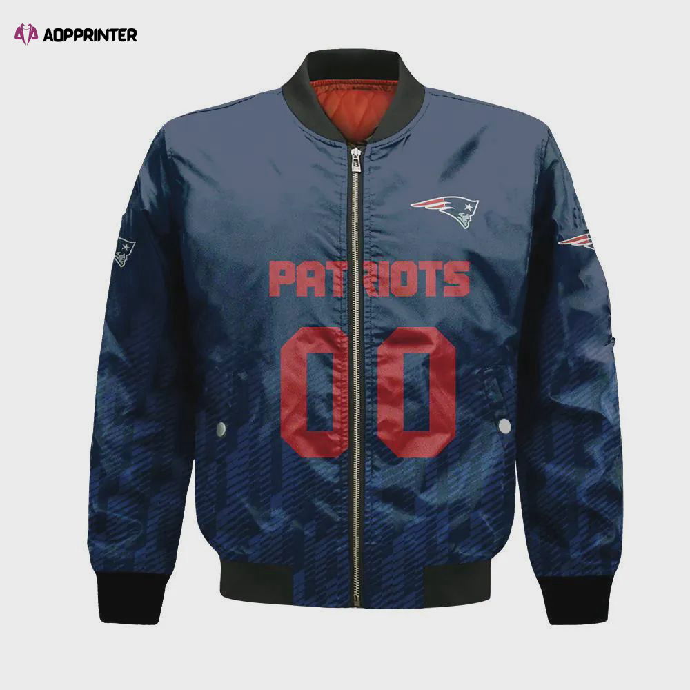 New England Patriots Bomber Jacket 3D Printed Team Logo Custom Text And Number New England Patriots Bomber Jacket 3D Printed Team Logo Custom Text And Number