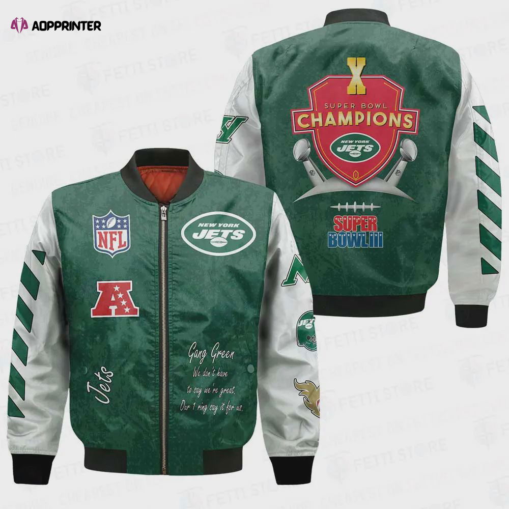 New York Jets X Champions Design Bomber Jacket V1 New York Jets X Champions Design Bomber Jacket V1