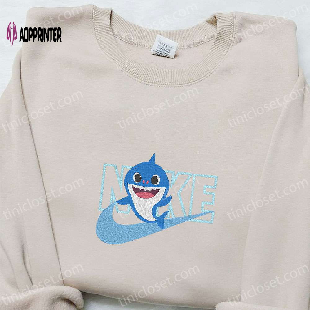 Nike x Baby Shark Embroidered Sweatshirt: Custom Hoodie Perfect Family Gifts Nike x Baby Shark Embroidered Sweatshirt: Custom Hoodie Perfect Family Gifts
