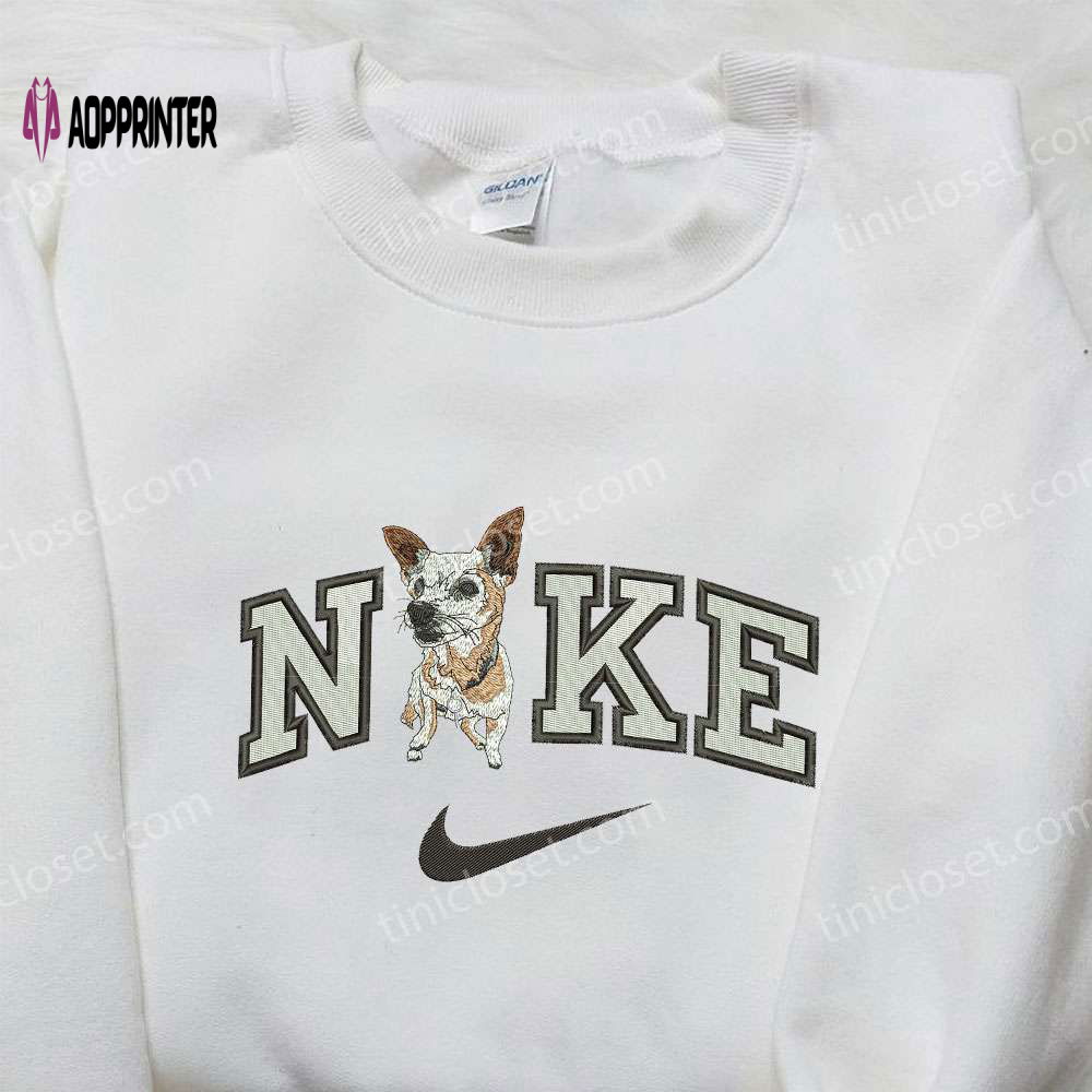 Nike x Chihuahua Embroidered Shirt: Animal & Custom Nike Design Nike x Chihuahua Embroidered Shirt: Animal & Custom Nike Design