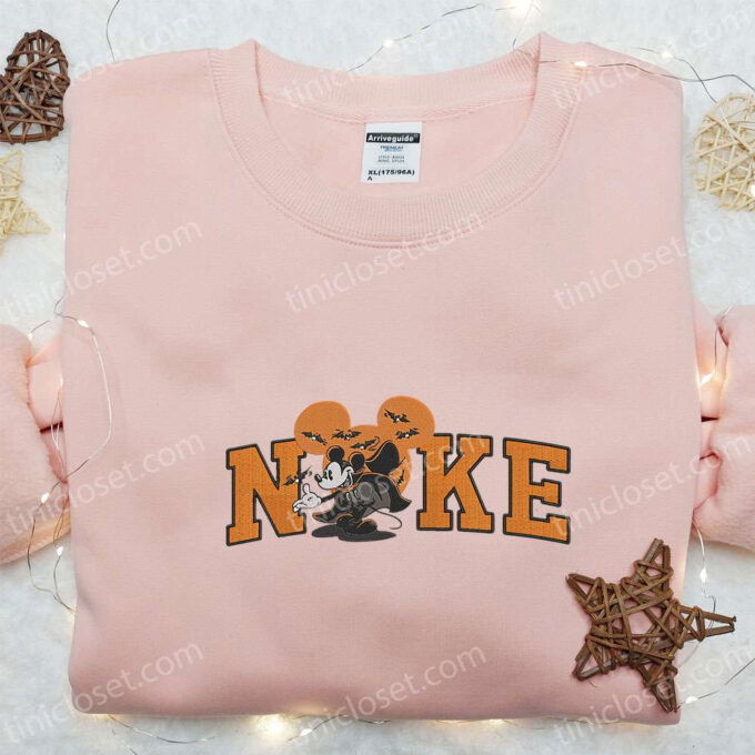 Spooky Nike x Disney Halloween Embroidered Shirt – Custom Gift for Family