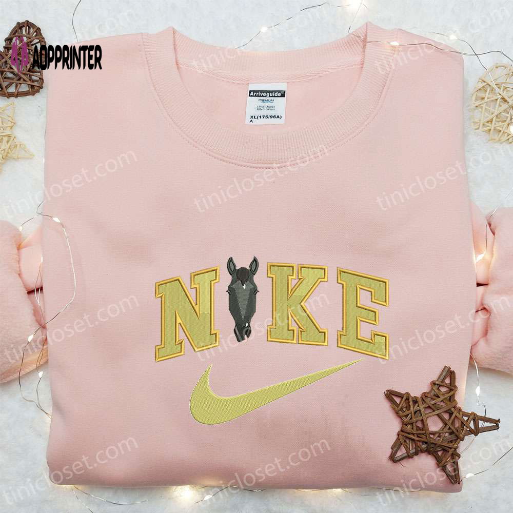 Nike x Horse Head Embroidered Sweatshirt & Shirt: Animal Inspired T-shirt Nike x Horse Head Embroidered Sweatshirt & Shirt: Animal Inspired T-shirt