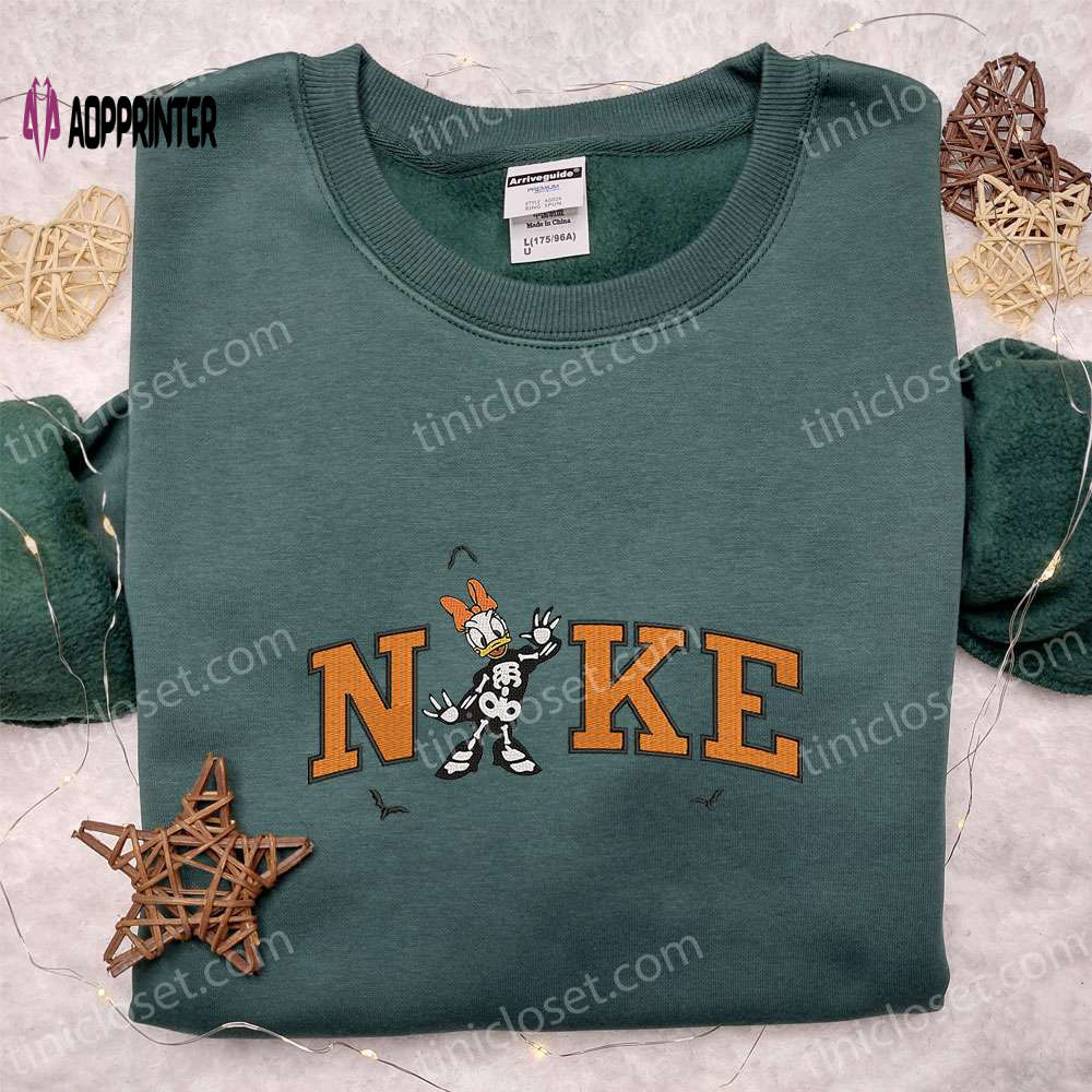 Halloween Embroidered Shirt: Nike x Skeleton Daisy & Disney-Inspired Nike Design Halloween Embroidered Shirt: Nike x Skeleton Daisy & Disney-Inspired Nike Design