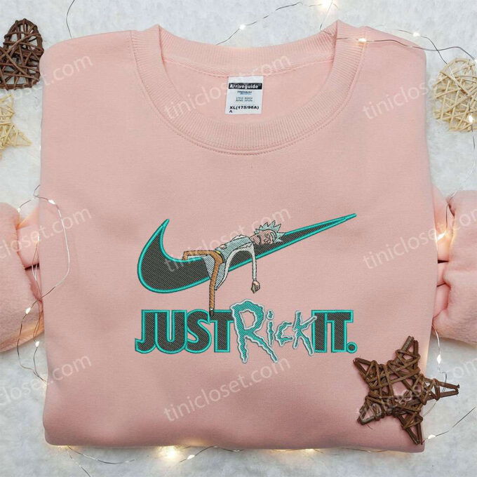 Rick and Morty x Nike Embroidered Sweatshirt & Shirt: Cartoon-Inspired Nike Swoosh Apparel