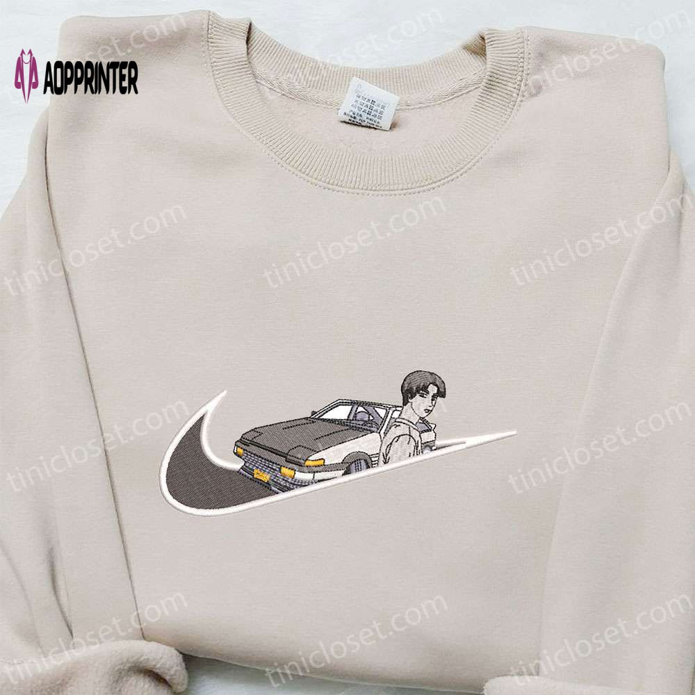Takumi Fujiwara x Nike: Swoosh & Initial D Embroidered Shirt – Inspired Nike Shirt Takumi Fujiwara x Nike: Swoosh & Initial D Embroidered Shirt – Inspired Nike Shirt