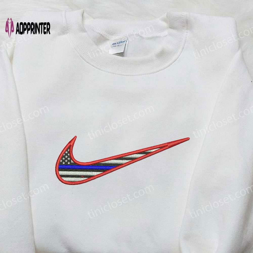 USA Flag x Nike Embroidered Shirt: Custom Gift for Husband Limited Edition Nike Embroidery USA Flag x Nike Embroidered Shirt: Custom Gift for Husband Limited Edition Nike Embroidery