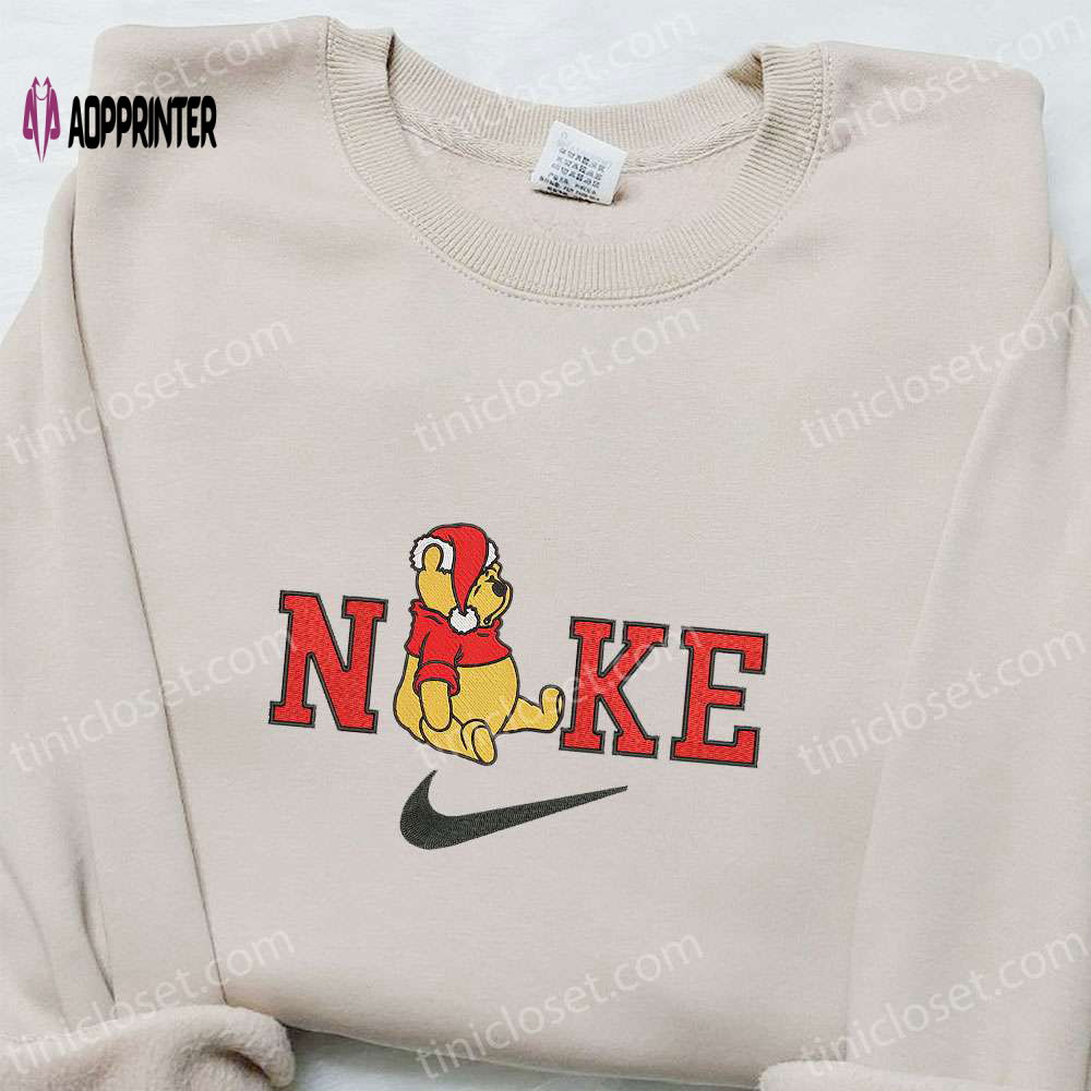 Winnie Pooh Asleep x Nike Christmas Embroidered Sweatshirt: Cartoon Shirt Best Gift Idea Winnie Pooh Asleep x Nike Christmas Embroidered Sweatshirt: Cartoon Shirt Best Gift Idea